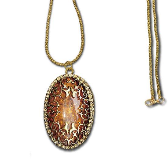 

Женский винтаж Янтарный тон Полая длинная цепочка капля кулон свитер ожерелье