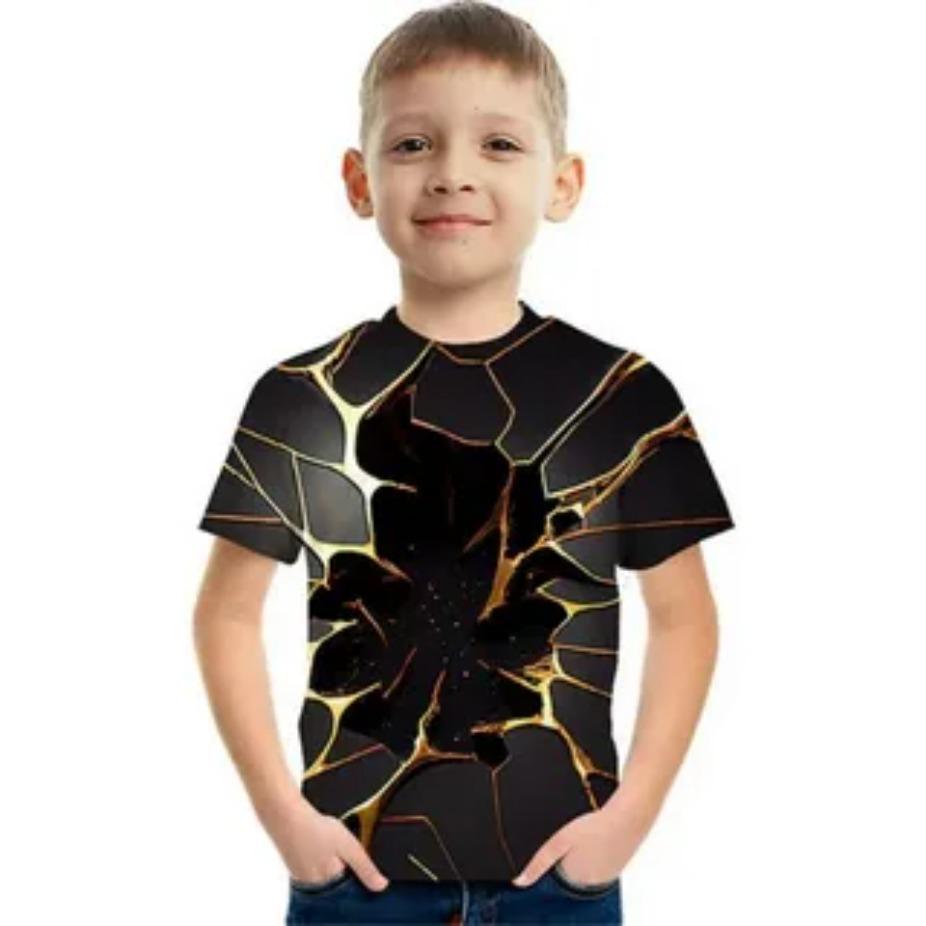 Kids T-shirts O Neck Tops Polyester Casual Sportwear Comfortable Tees Short Sleeve 3d Print T Shirt