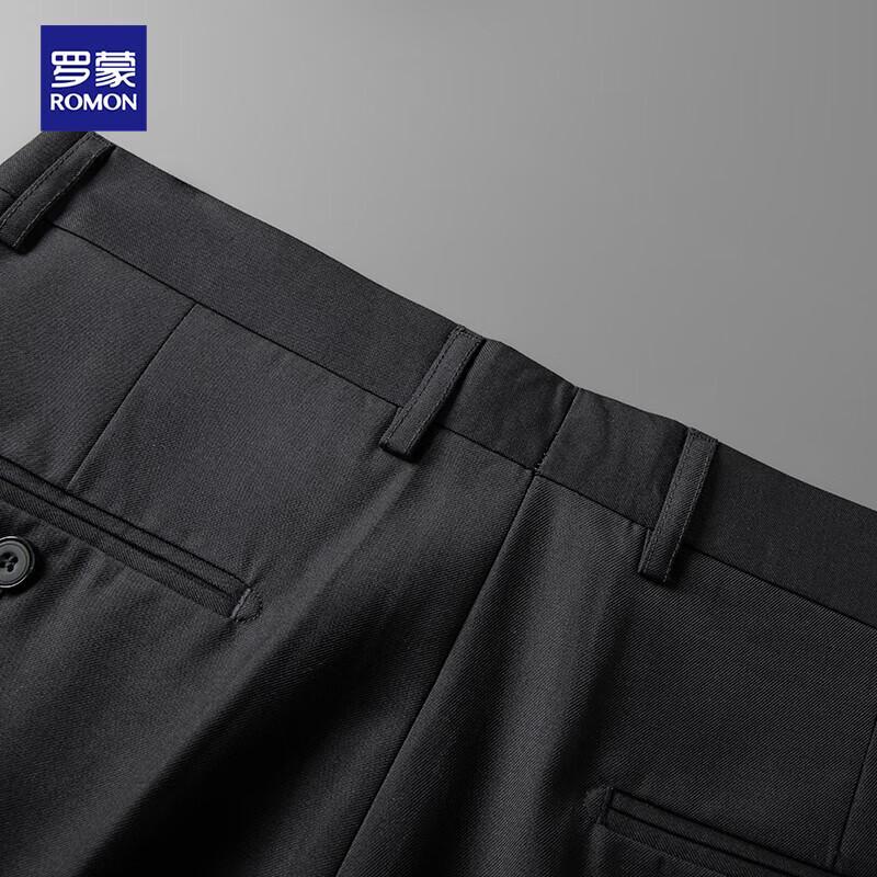 ROMON Men's Business Casual Stretch Straight-Leg Trousers