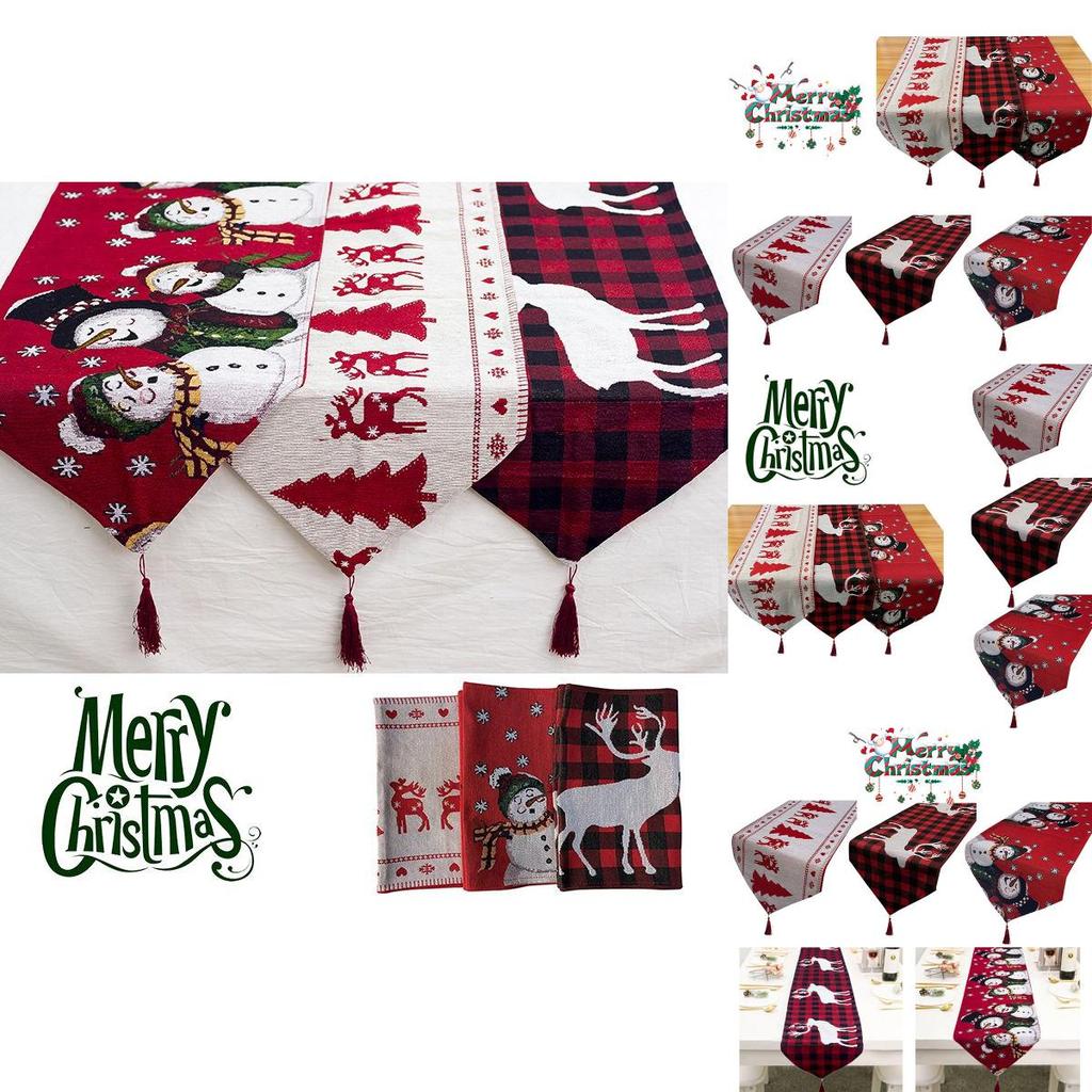 Festliche Stickerei 71" Weihnachts-Tischläufer Langlebige Weihnachts-Heimdekoration