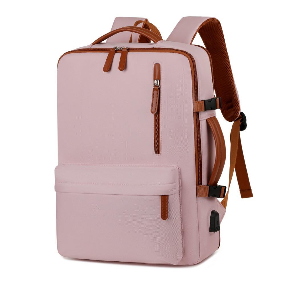 Expandable backpack Large capacity schoolbag Business travel backpack Luggage bag розовый