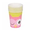 Set of 6 Paper Cups Cute Owl