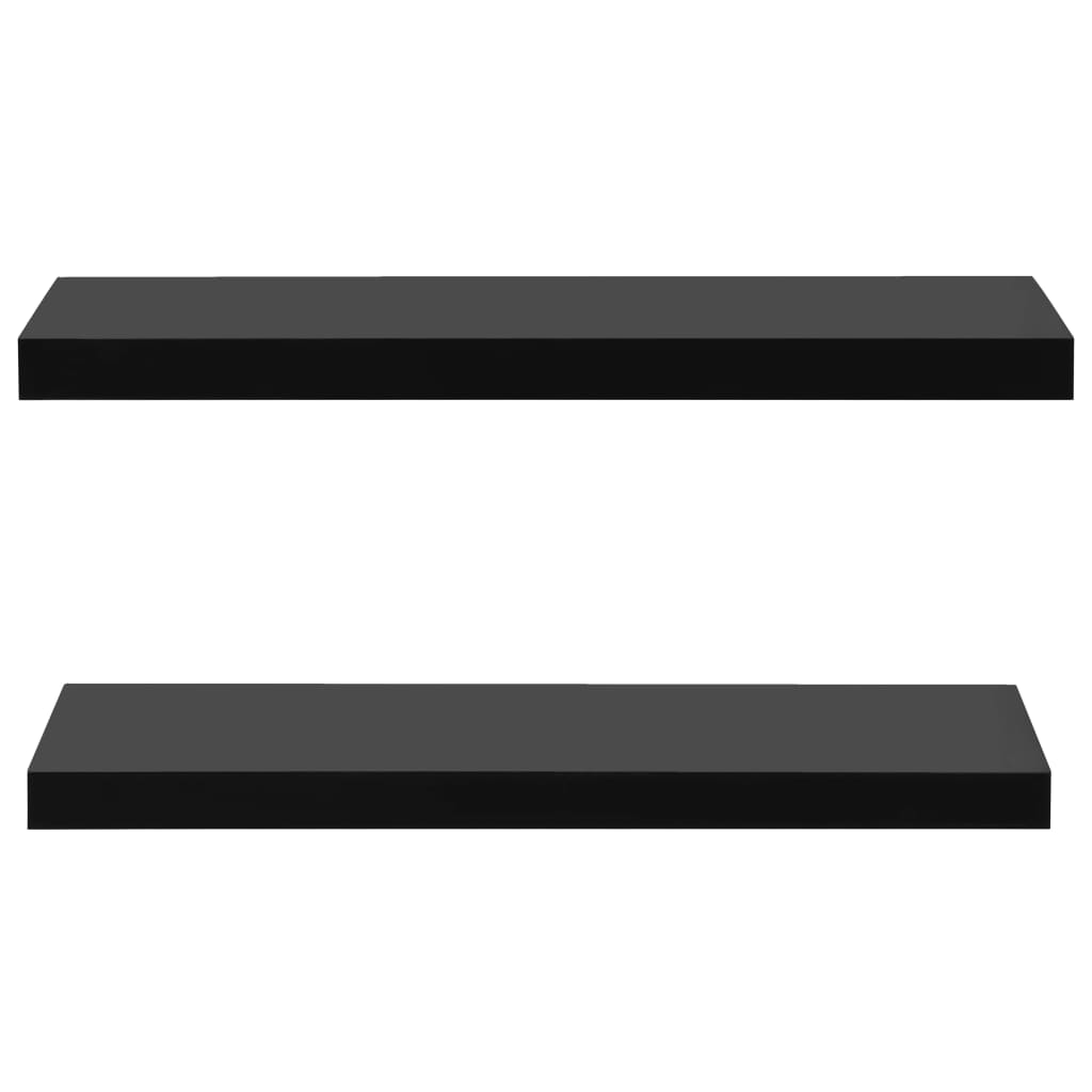 Floating Shelves 2 pcs Black 80 x 20 x 3.8 cm