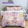 Cardcaptor Sakura Pattern Bedding Quilt Set Quilt Cover Pillowcase Home Decoration Birthday Gift (1 * duvet cover + 2 * pillowcase, without core)
