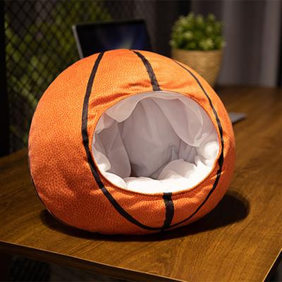 Basketball Headgear Wearable Simulation Three-dimensional Head Cover Cute Funny Cross-dressing Headwear Basketball Club Selfie Plush Hat Party Decor