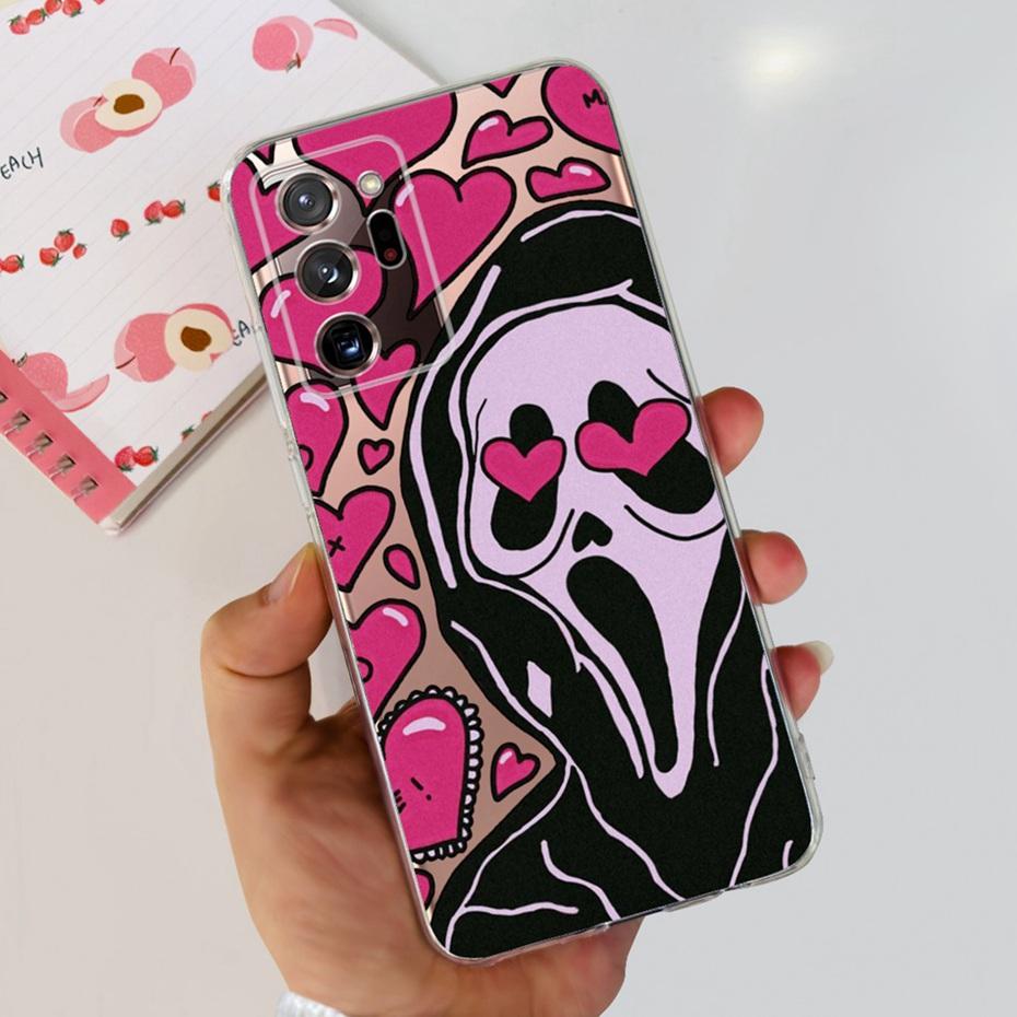 Case For Samsung Galaxy Note 20 Ultra 5G Note20 Cute Flower Cat Painted Soft Silicone TPU Cover For Samsung Note 20 20Ultra