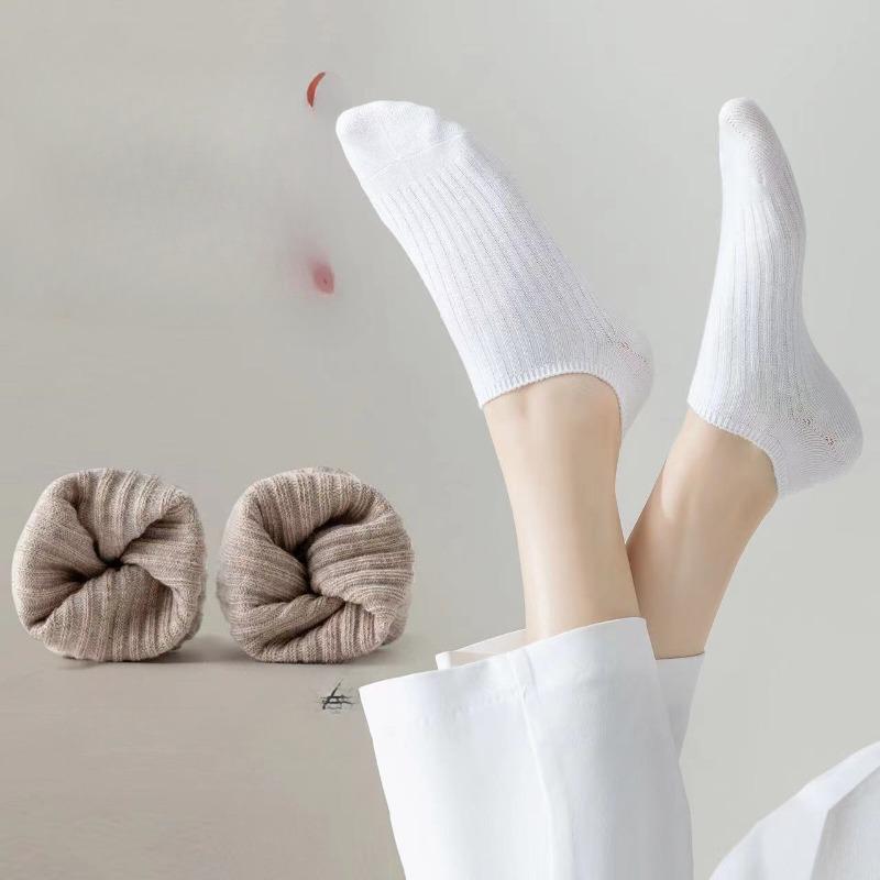 5 Pairs No Show Solid Boat Men Socks,Simple & Breathable Unisex Ankle Socks,Women's Stockings&Black Low Tube Cute Socks