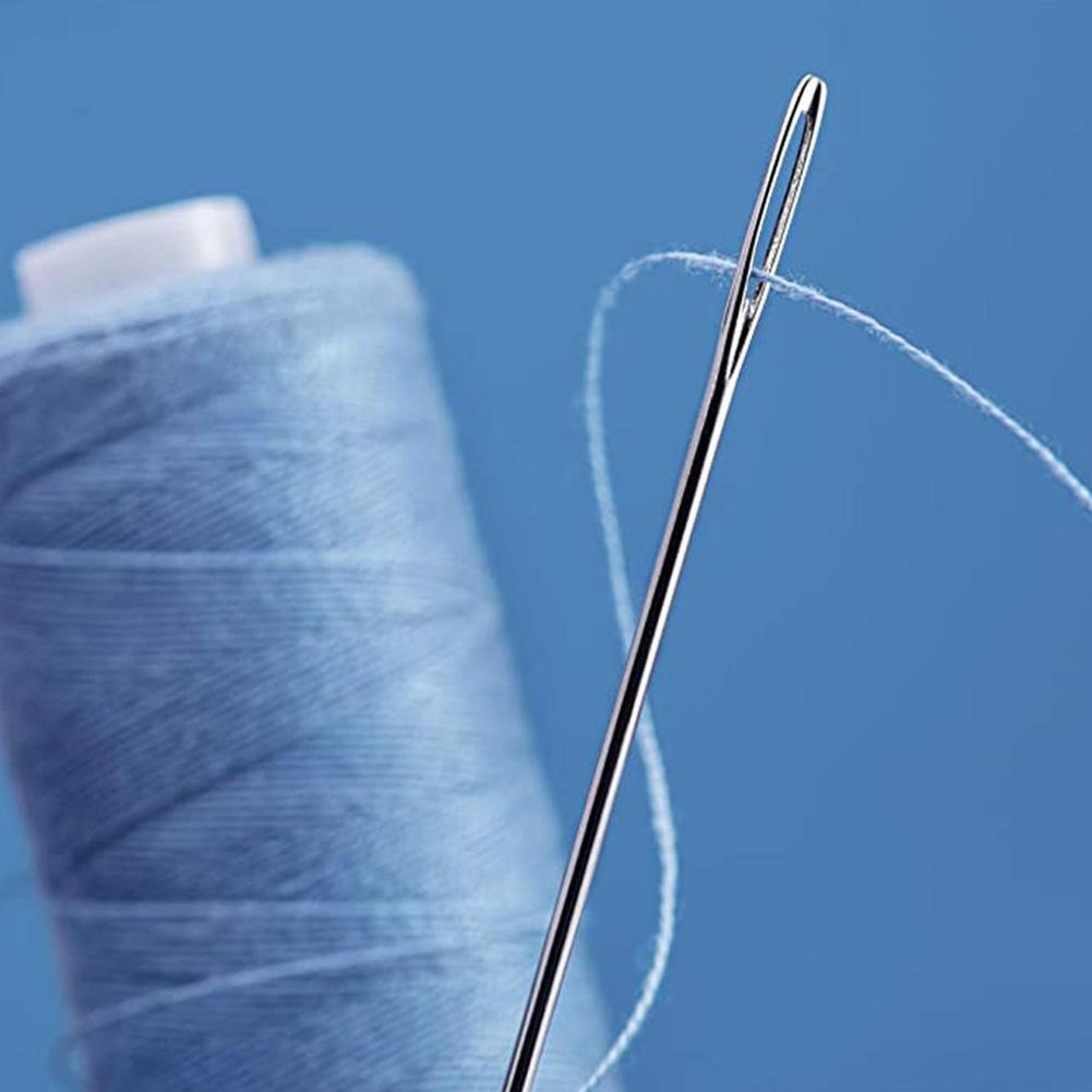 25 adet büyük göz dikiş iğneleri dikiş iğneleri el yapımı deri iğne çelik iplik örgü iğneleri dikiş aracı seti