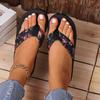 2024 Women's Summer Korean Style Flat Heel Thick Sole Toe Post Sandals