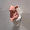 Mini Pig Desktop Ornaments Cartoon Toilet Pig Decoration Novelty Pig Figurine  Car Decor
