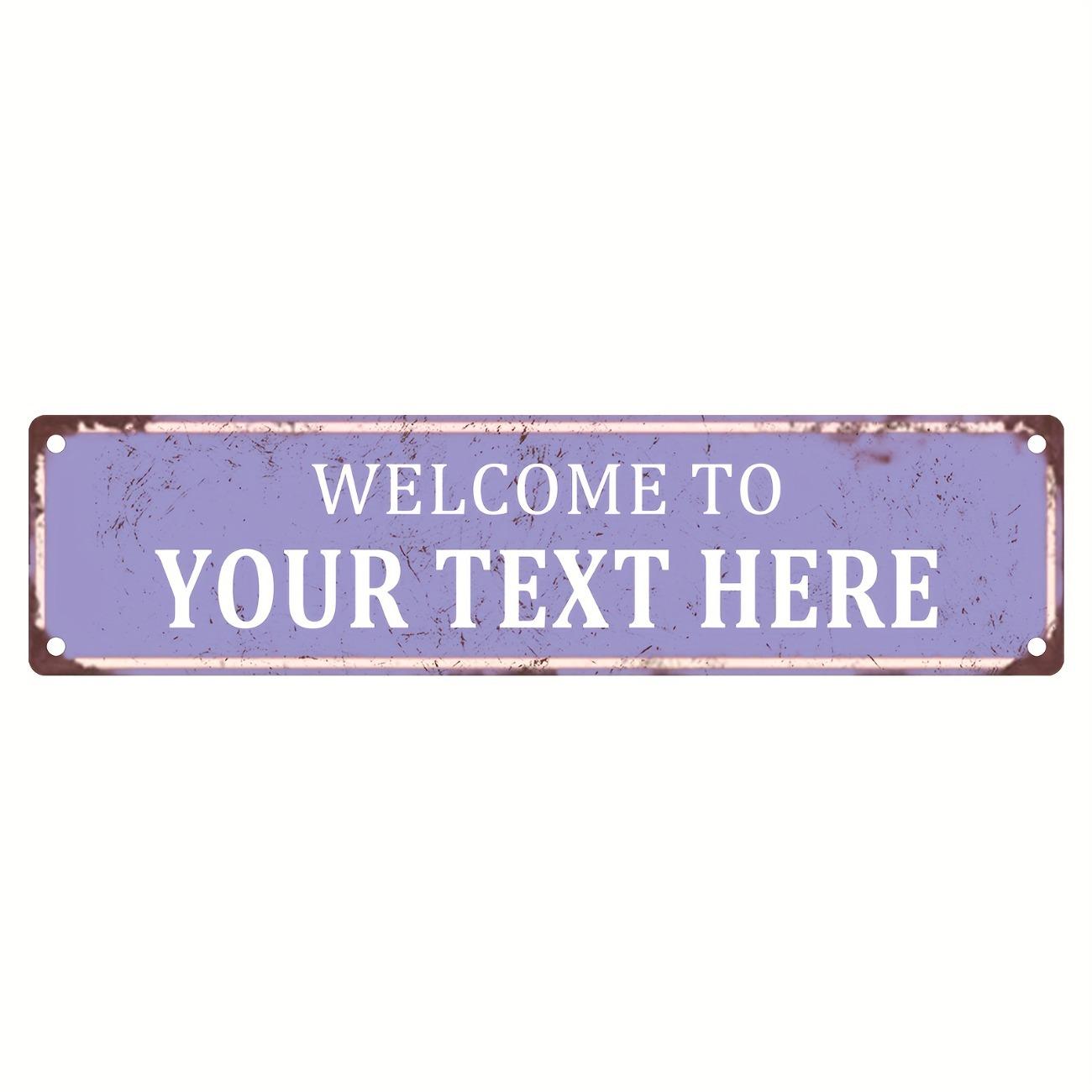 Custom Retro Metal Sign Wall Decor 40x10cm фиолетовый