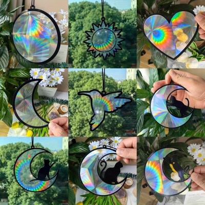 Naklejki na okna z PVC samoprzylepne Sun Cater Moth Energy Suncatcher Tapeta Rainbow Prisms Naklejka Sunlight