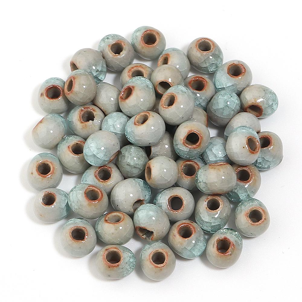 40pcs/lot 6mm Ice Crack Ceramic Beads Round Loose Spacer Beads For Jewelry Making DIY Bracelet Necklace Earrings Accessories