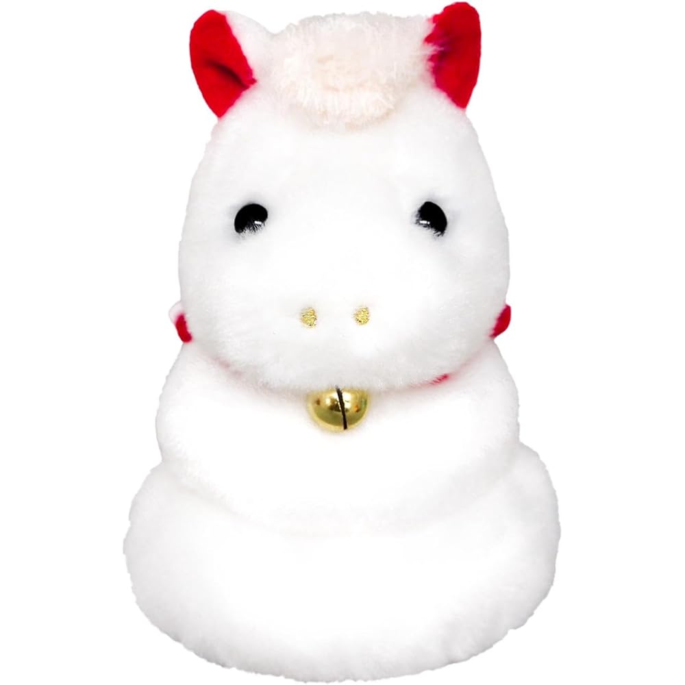 Sanei Boeki 2026 Year of the Horse Plush Toy White 7x6.5x10cm Soft Stuffed Animal