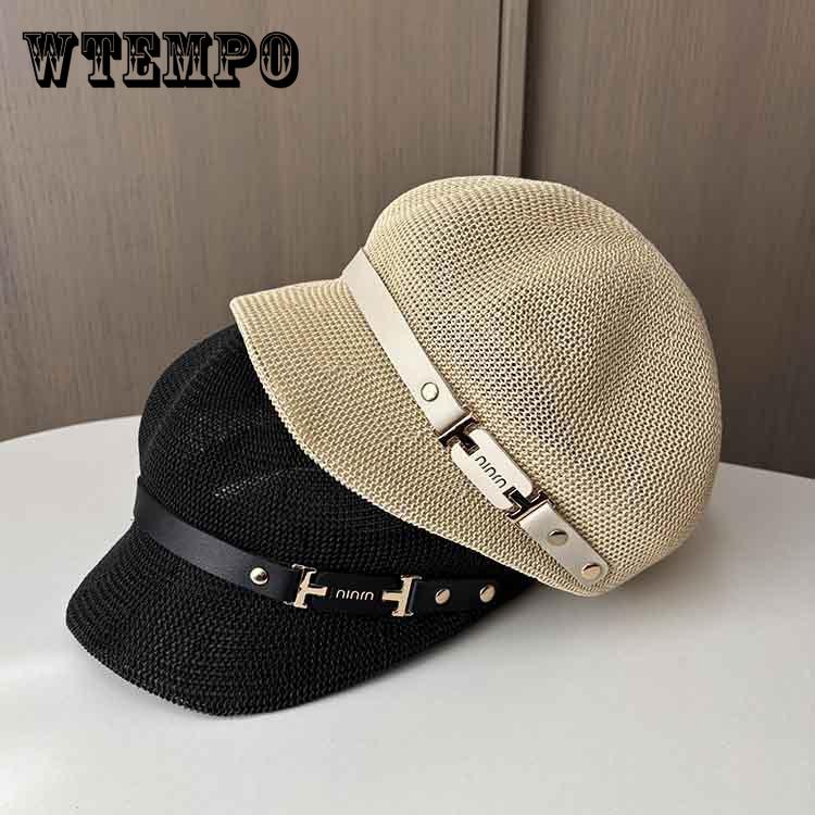 Hat Women's Summer Breathable Beret Travel Shading Sun Protection Hat Casual Duck Tongue Octagonal Hat