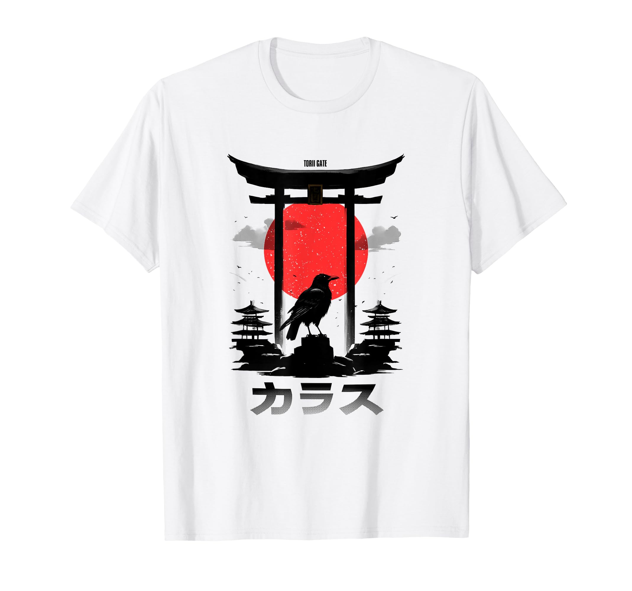 

Japanese Aesthetics Red Hinomaru Crow Torii Shinto T-Shirt белый