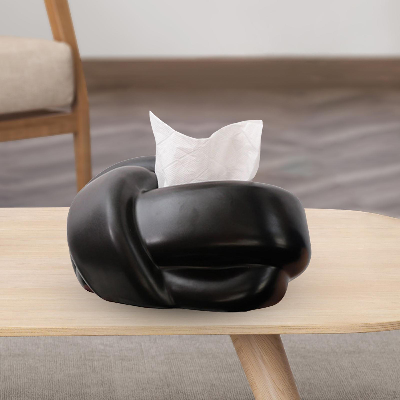 

Fashion Tissue Box Cover Decoration Housewarming Gift Case Ornaments Facial Napkin Holder for Hotel Black