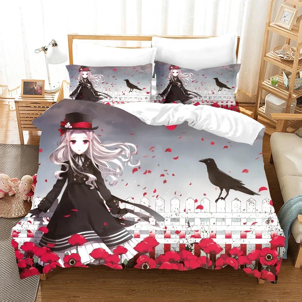 Anime Girl Bedding Set Cartoon Fashion 3D Print Comforter Luxury Queen King Single Duvet Cover Set Home Textile Decor Modern