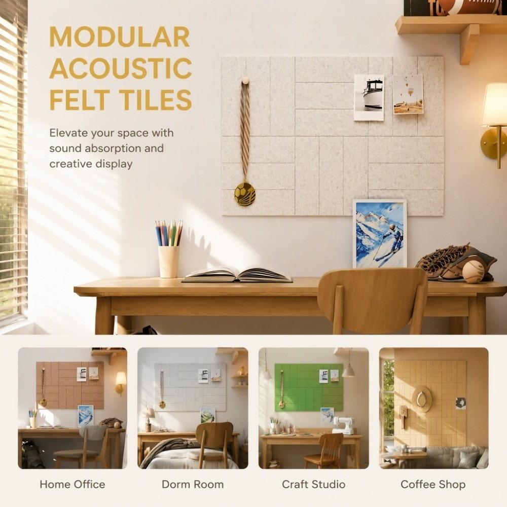 Self Adhesive Felt Acoustic Panels Vertical Stripe Memo Board Pinboard Tiles Dart Pads