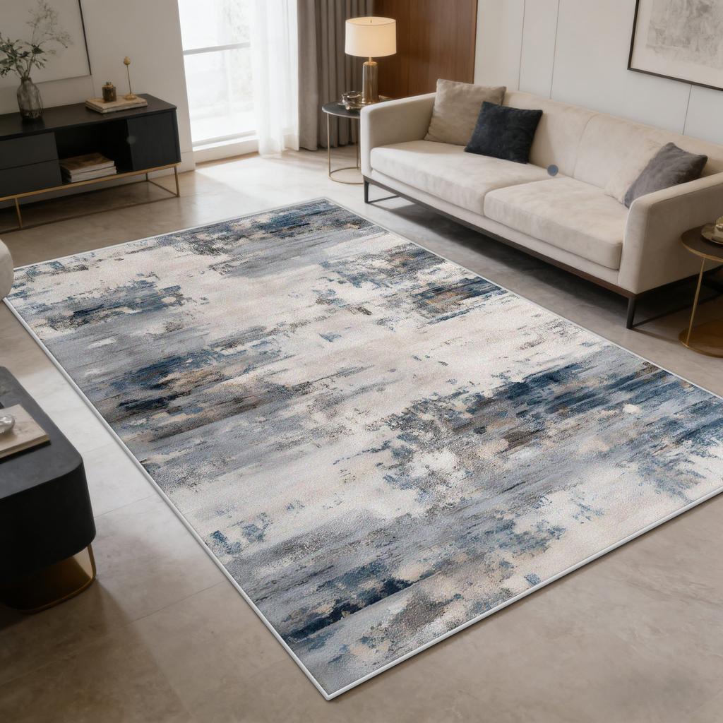Abstract Ink Wash Style Living Room Carpet Light Luxury Decoration Study Bedroom Washable Rug Office Cloakroom Table Chair Mat