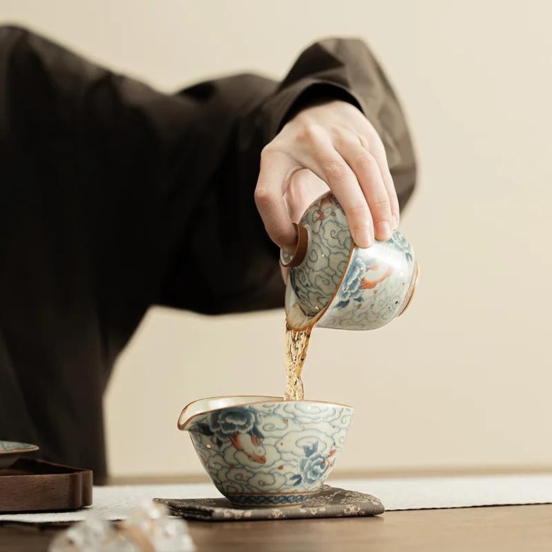 100ml Ru Yao Small Gaiwan Set For Tea Ceramic Opening Chinese Tureen Cloud Tea Bowl Kung Fu Rabbit Tea Chawan Tea Cups Lily Deng