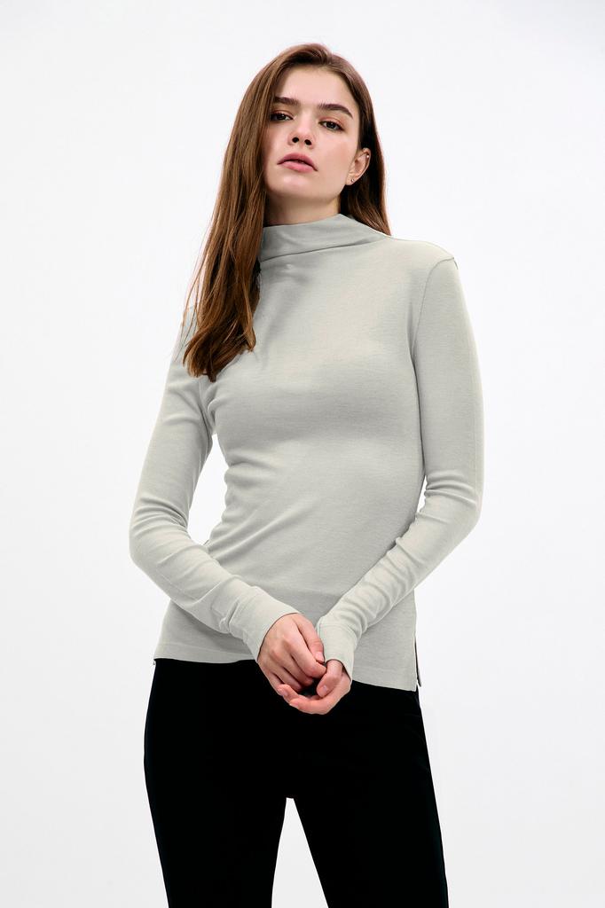 Jaa [Jaah] Wool Blended Layered Turtleneck_Gray