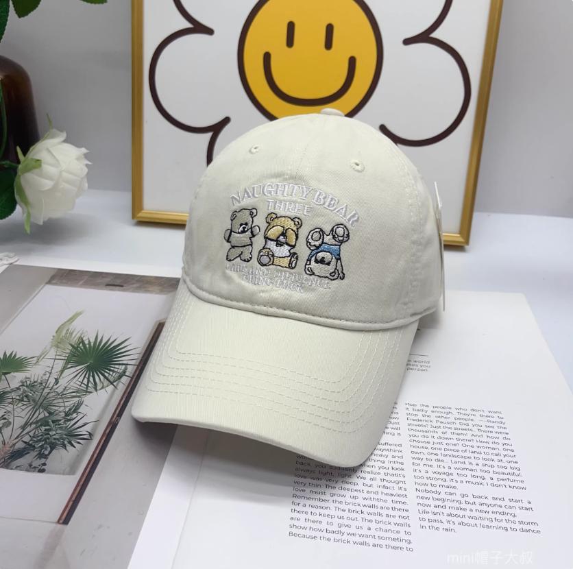 Women's Cotton Baseball Cap Letter Embroidery Color Block Design Korean Retro Style Cute Outdoor Casual Hat