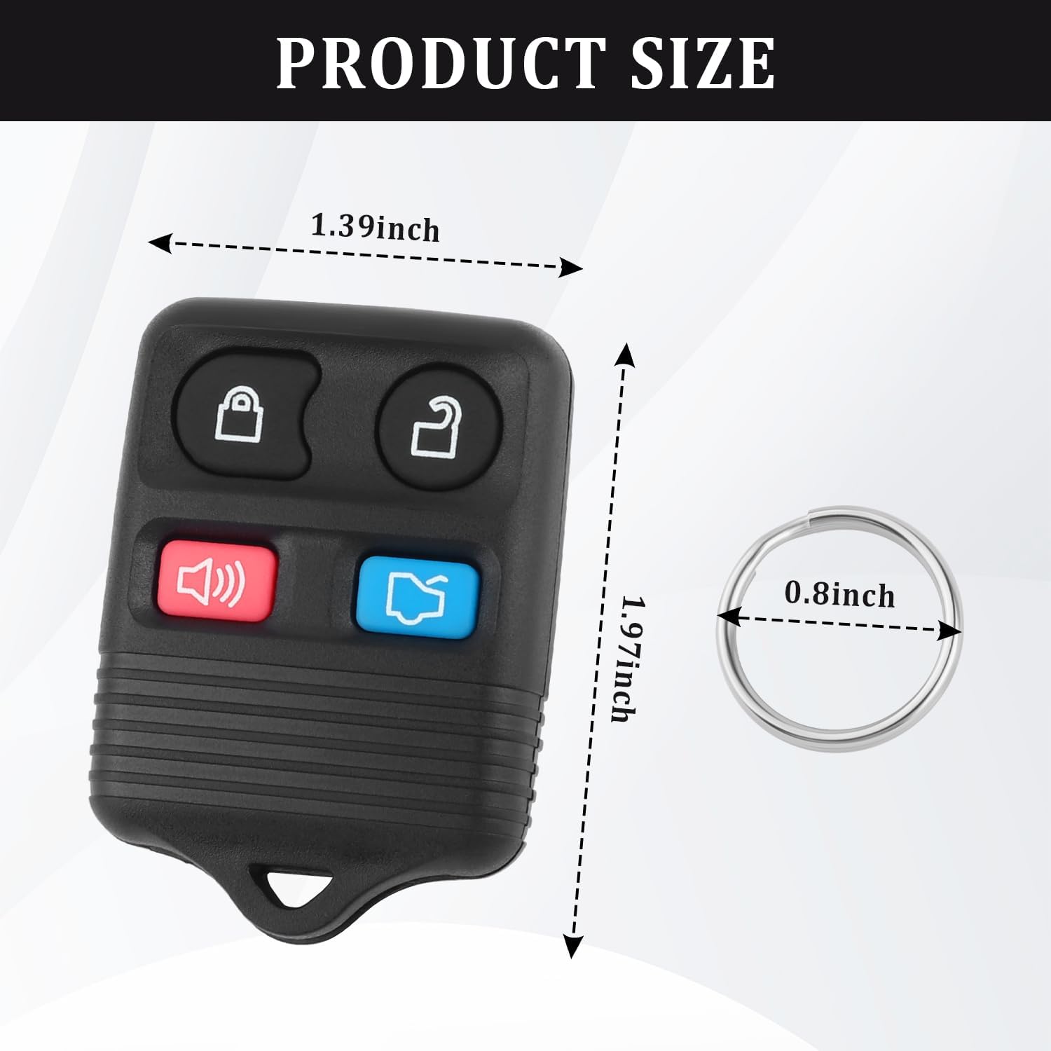 4-Button Car Key Fob,Keyless Entry Remote Key Fob Replacement OEM#CWTWB1U311,CWTWB1U212,CWTWB1U345,Antitheft Keyless Entry Systems Compatible with