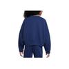 Nike Sportswear Trend Logo Print Crewneck Loose Sweatshirt Kids Sweatshirt Navy-Blue FD0885-410