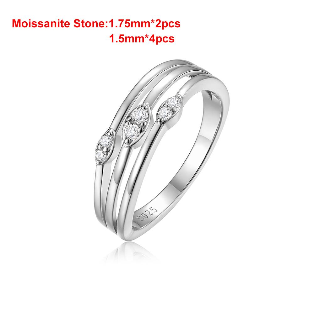 Round Cut Brilliant All Moissanite Ring for Women   CopperIrregular Stacked Ring Sparkling Wedding Band Jewelry Gift