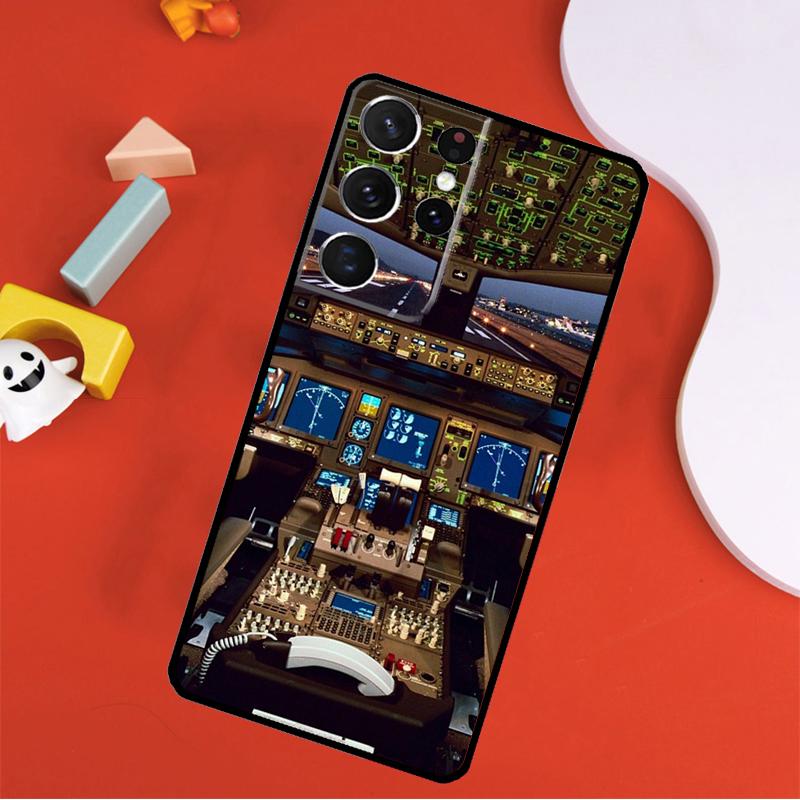 Aviation Airplane Instrument Phone Case For Samsung Galaxy S25 Ultra S24 Ultra S9 S10 S20 S21 S22 S24 Plus S23 FE Cover