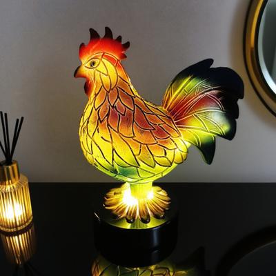 Zvířecí ozdoba Noční světlo Kočičí lampa Vitrážová pryskyřičná socha Dekorativní stolní lampa Domácí dekorace na plochu
