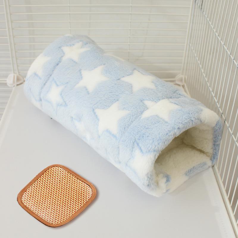 Small Pet Fleece Tunnel & Hammock: Hamster, Rat, Sugar Glider, Guinea Pig Hideout & Bed