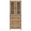 Highboard with Drawers 2 pcs Artisan Oak Wood Material
