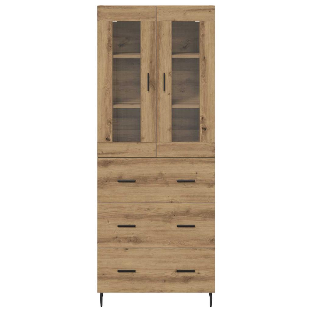 Highboard with Drawers 2 pcs Artisan Oak Wood Material
