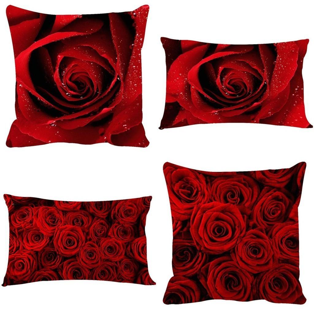 Elegant Romantic Rose Pillowcases In Soft Polyester Perfect For Home Decor And Comfort