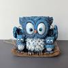Květináč Modrá sova Pryskyřice Keramika Závěsný květináč s detailní texturou Odolný vůči povětrnostním vlivům Vnitřní Venkovní Dekorativní držák na rostliny