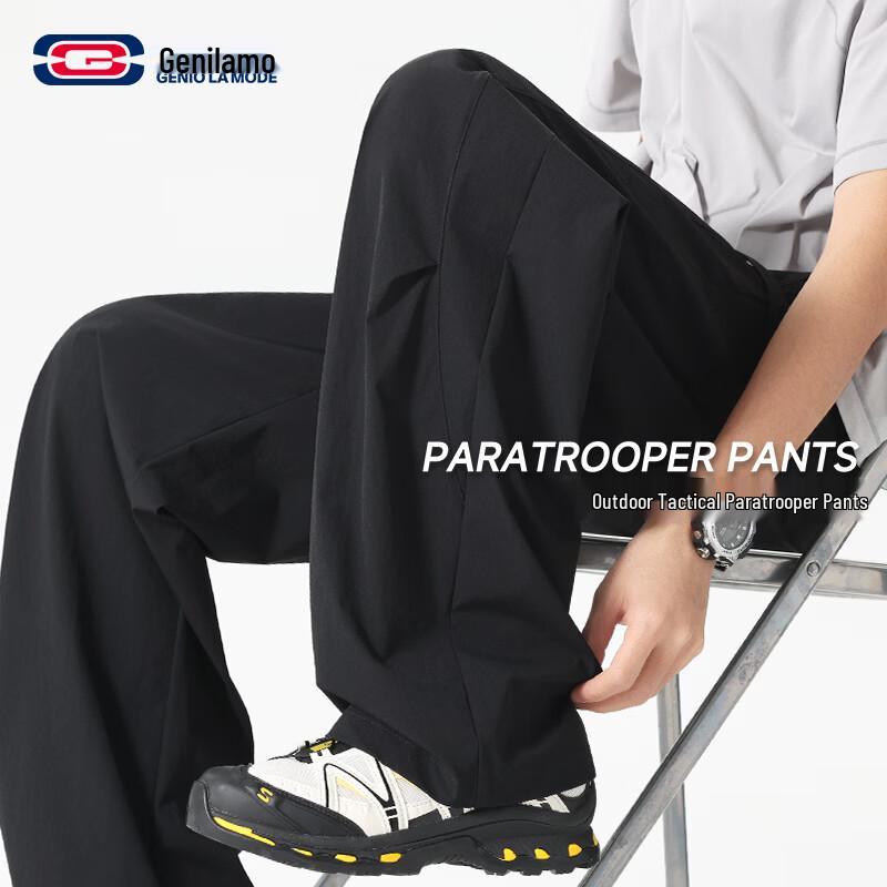 

GENIOLAMODE Men s Summer Casual Straight Pants L