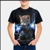 Summer Children's 3D Printed Crew Neck T-Shirt Fashion Versatile Trend Breathable Casual