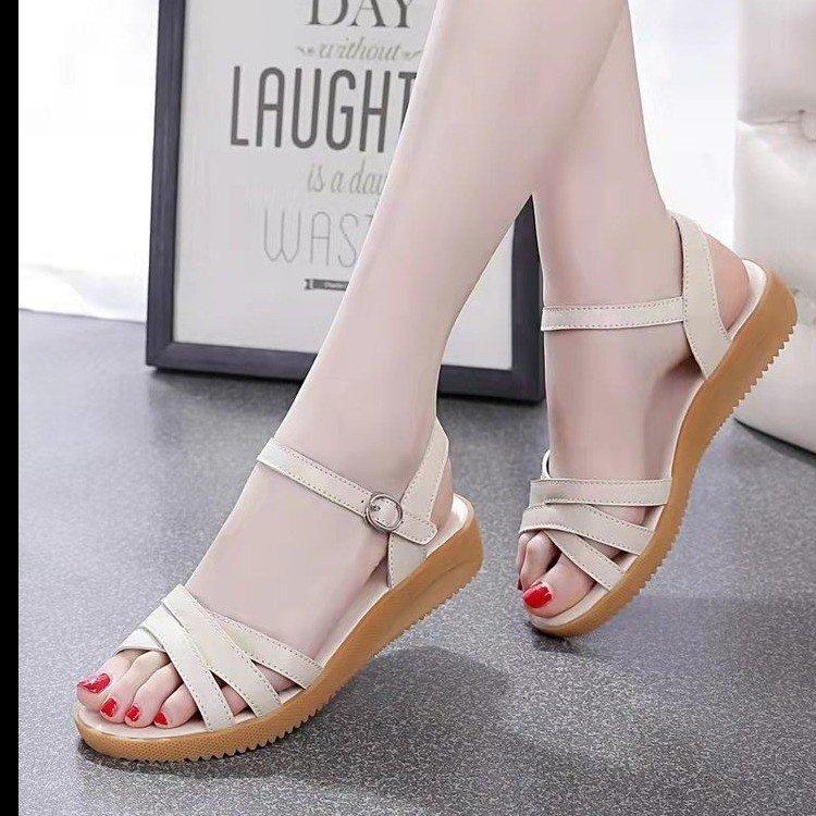 beef tendon sole sandals women's summer 2025 new fashion flat-soled leather sandals women's soft-soled cool slippers women's shoes