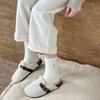 Soft Warm Fleece Plush Socks Sweat Absorption Sleep Boot Socks Kawaii Bow Velvet Socks  Home Wear