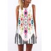 European and American Hot-selling New Digital Printing Round Neck Big Pendulum Loose Off-the-shoulder Medium and Long Vest Sleeveless Dress