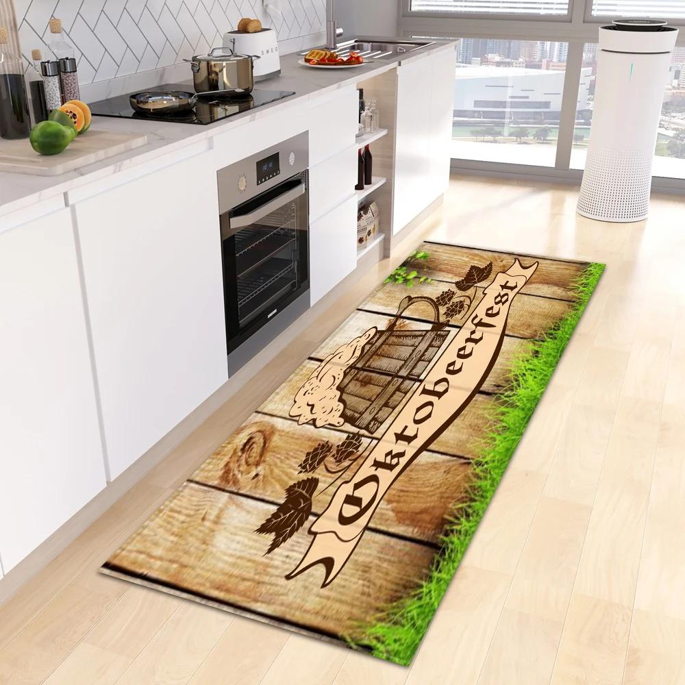Themed Vintage Kitchen Runner Rug Non-Slip Durable Mat for Kitchen Aisle Coffee Corner Creative Coffee Party Prep Area Decor