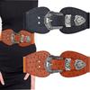 Boucle Rétro Sculptée Réglable Ceinture Élastique à la Taille Ceinture à Boucle Métallique Accessoire de Taille