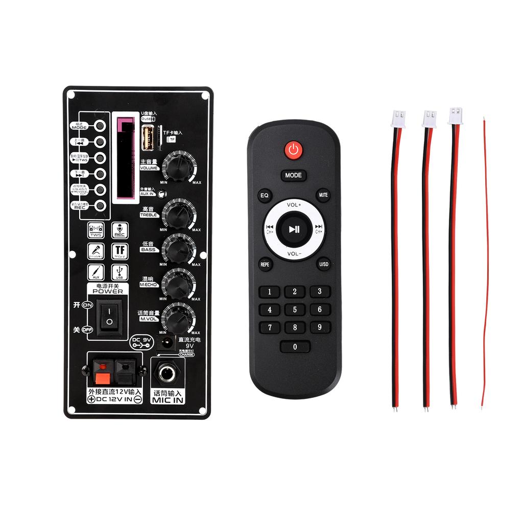 2*25W Bluetooth 5.3 Amplifier Board DC 7.4-12V MP3 Decoder FM 87.5-107.5MHz Power Off Memory for Trolley & Handheld Speaker