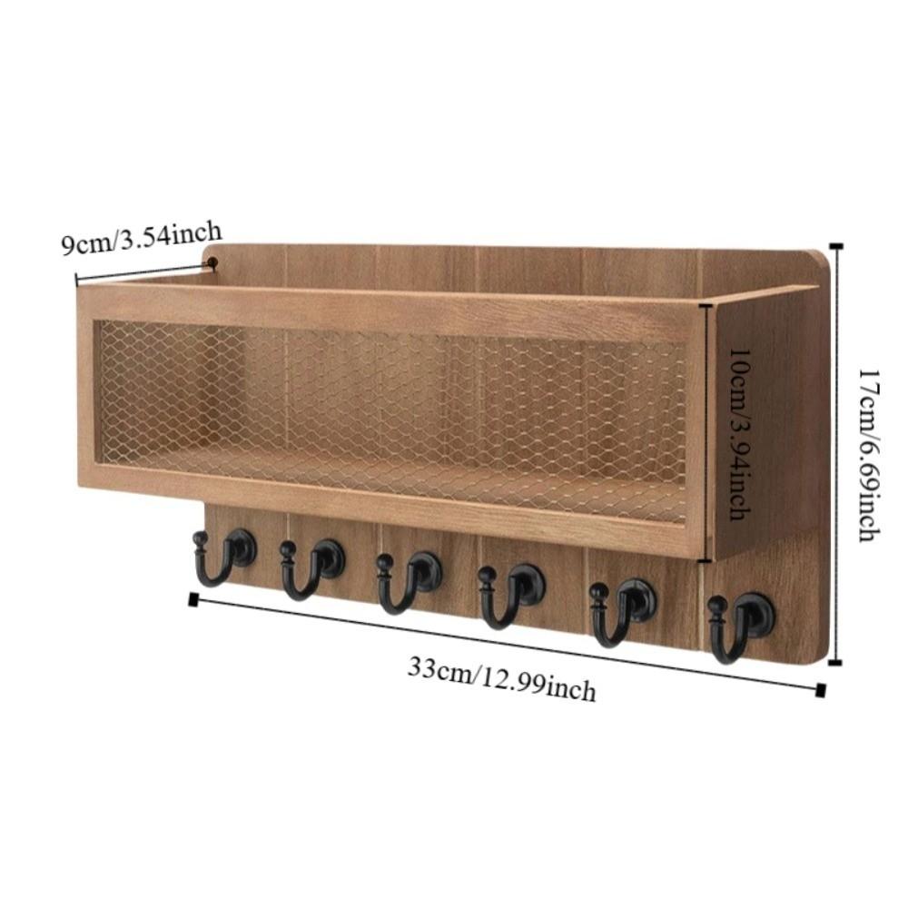 Vintage Key Rack Wall Mounted Storage Shelf Multifunctional Wall Rack  Home Organization