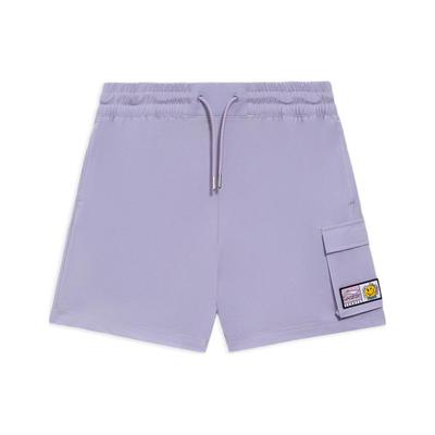 Li Ning Sports Trend Series Solid Color Large Pocket Logo Pattern Loose Casual Shorts Women Shorts AKSS310-1