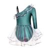 Costum de Sirena pentru Fete cu Mânecă Lungă Salopetă Manșete din Plasă Nasturi Capse Ținută de Scenă