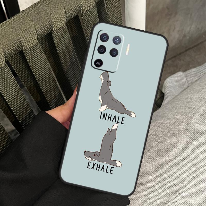 Cartoon Schnauzer Dog Case For Oppo A78 A98 A80 A40 A60 A18 A38 A58 A15 A17 A77 A74 A94 A54 A57S A16 A76 A96 Cover