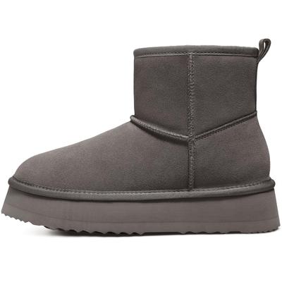 Bebealy  Genuine Suede Women Snow Boots Winter Fuzzy Mini Boots Warm Non-slip Ankle Booots Classic Wool Fur Boots For Women